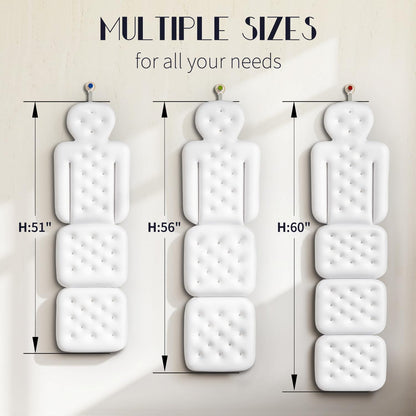Full Body Bath Pillow for Bathtub, Thick Bathtub Cushion, Luxury Tub Pillow for Bath for Headrest Neck and Back Support White 130 X 41CM