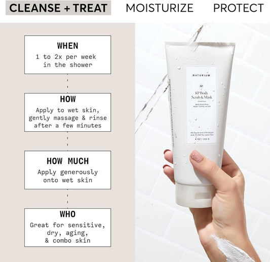 Naturium KP Body Scrub &amp; Mask for Keratosis Pilaris, Bump Eraser Shower Scrub &amp; Exfoliator for Skin | 8 OZ / 226 G