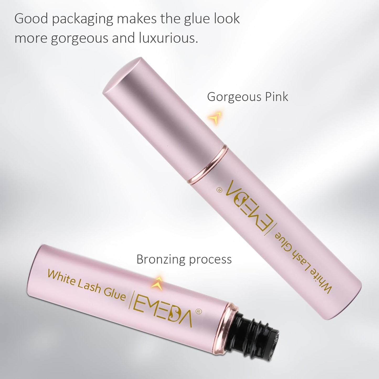 EMEDA Super Strong Hold False Eyelash Glue Professional Latex Free Lash Glue Waterproof Lash G lue Transparent Strip Eyelash Adhesive White and Clear