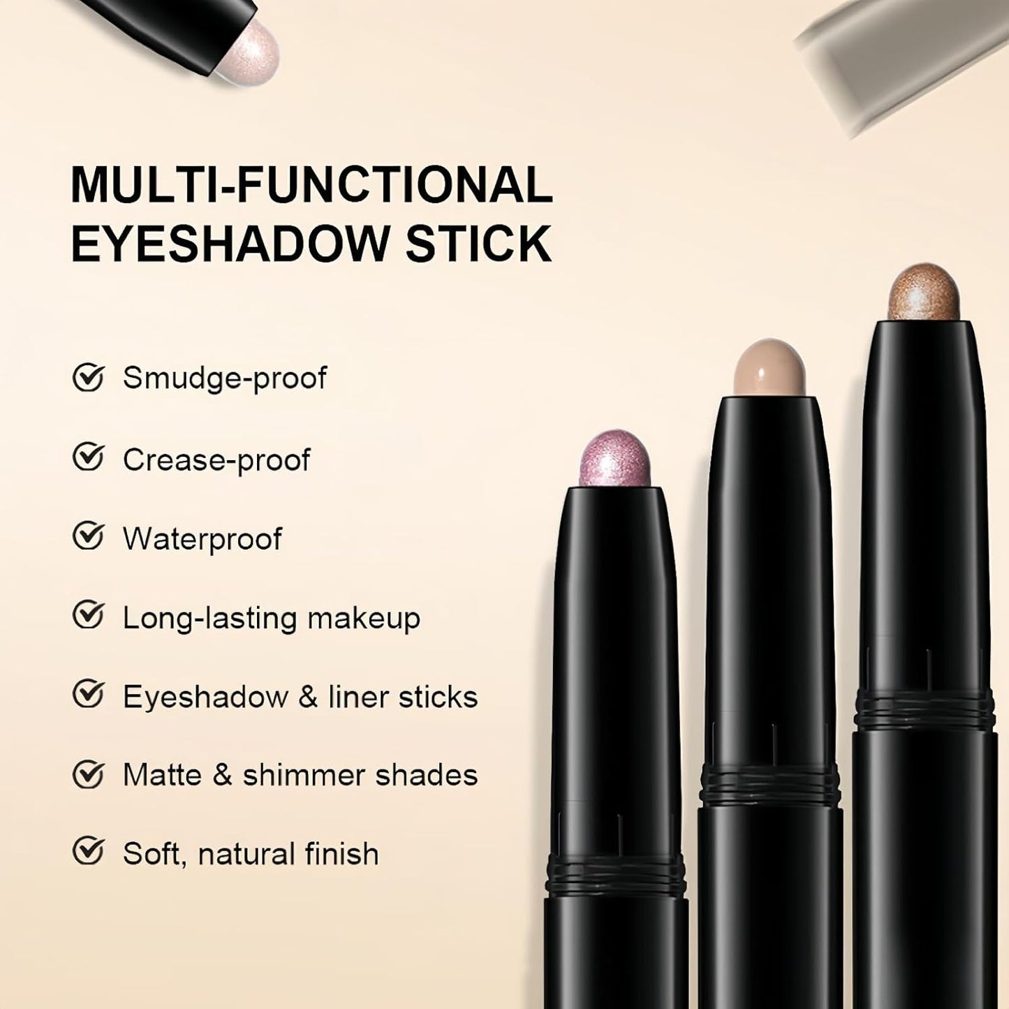 Gl/itter Eyeshadow Stick Set,Cream Eyeliner Pencil,Gl/itter Eyeshadow,Waterproof &amp; Smudge-Proof Formula,Safe Ingredients and Use Gently,Long and Lasting Eyeshadow Primer for Beginners,07+09+10