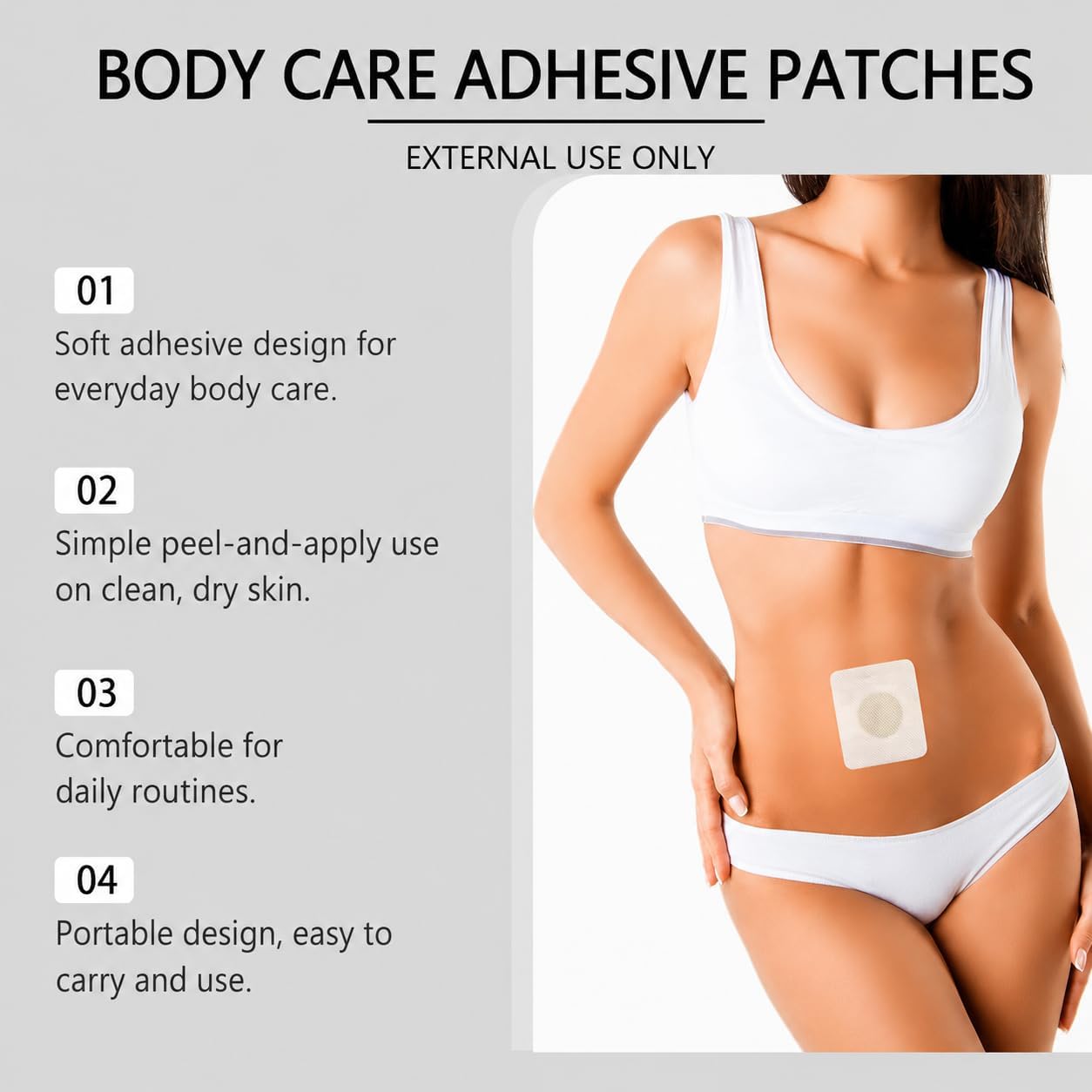Weight Less Patch, 60 pcs Slimming Patches for Belly Fat – Plant-Powered Sweat-Activated Formula | Portable Plant Extract Patch for Abdomen, Waist, Arms &amp; Thighs, Soft Peel-and-Apply Design