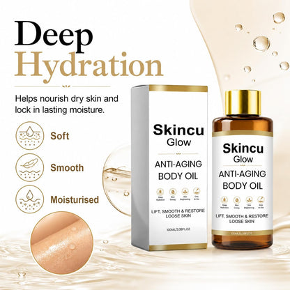 Skincu Anti Aging Body Oil, Skincu Glow Remedy Oil Skin Tightening Plant-Based Firming &amp; Moisturising Oil, Lightweight Non-greasy Formula for Smooth Glowing Skin, 100ml