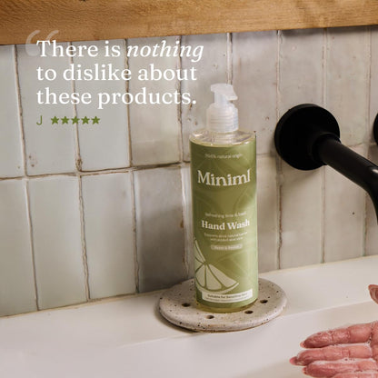 Miniml Natural Hand Wash – Refreshing Lime &amp; Basil 400 ml, 99.6% Natural, Vegan &amp; Cruelty-Free Liquid Soap for Sensitive Skin, Moisturising &amp; Gentle Everyday Hand Cleansing