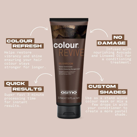 OSMO Color Revive Mushroom | Cool Ashy Brown Conditioning Toning Mask | Vegan. 225ml