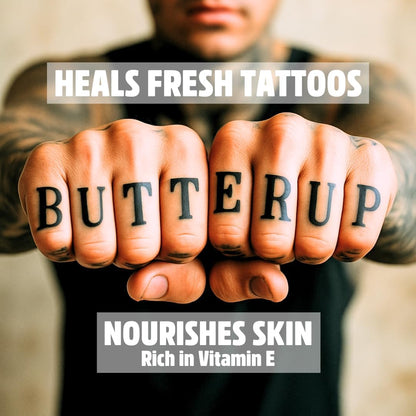 Tattoo Aftercare - Heals &amp; Brightens Tattoos, Natural, Organic, Cruelty Free, Rich Creamy Vegan Body Butter 100ml UK Made