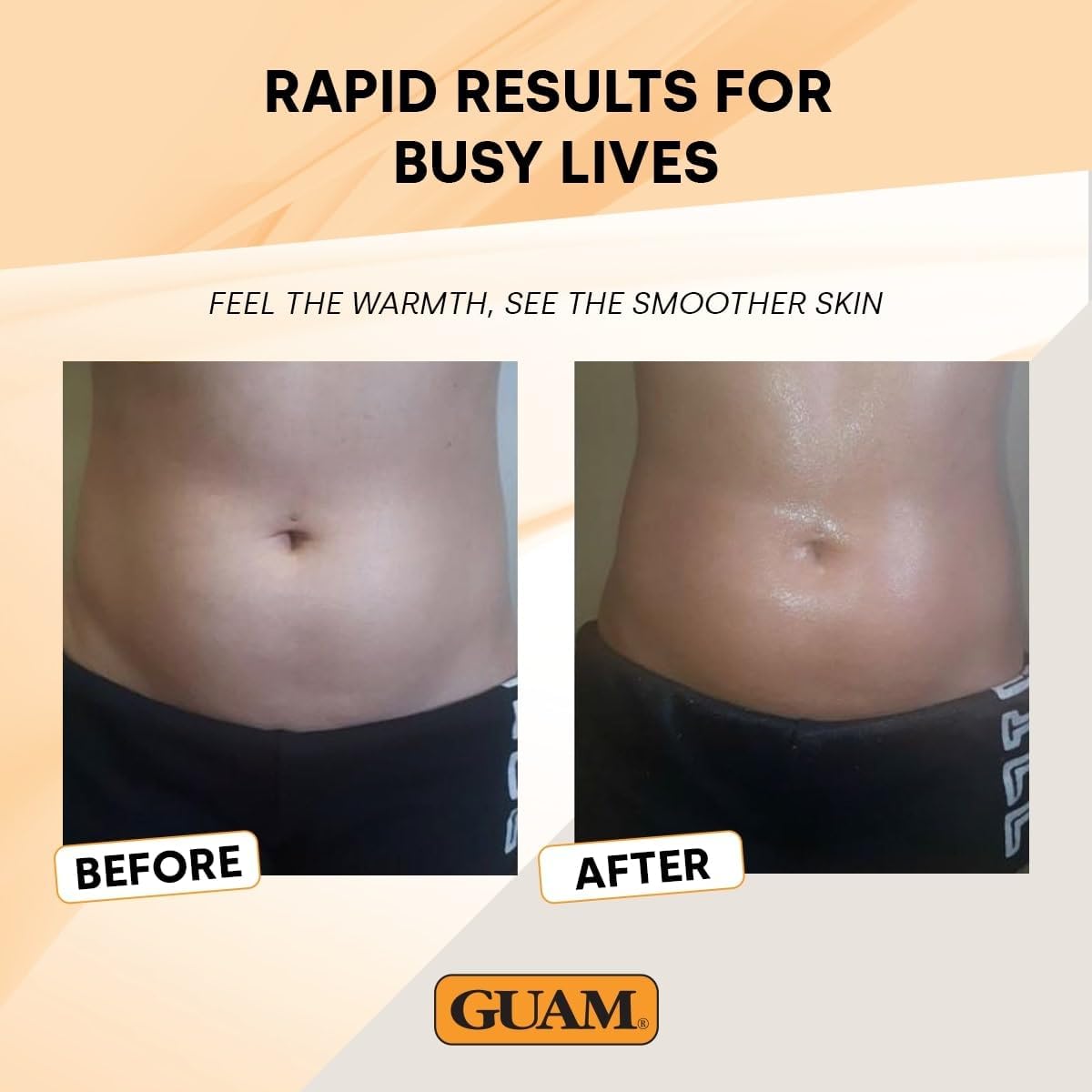 GUAM FIR Anti Cellulite Seaweed Hot Body Mud - 500g Warm Cellulite Remover for Flat Tummy &amp; Waist - Belly Tightening Skin Firming Cream - 15Min Fast Formula to Boost Skin Microcirculation &amp; Elasticity