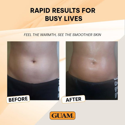 GUAM FIR Anti Cellulite Seaweed Hot Body Mud - 500g Warm Cellulite Remover for Flat Tummy &amp; Waist - Belly Tightening Skin Firming Cream - 15Min Fast Formula to Boost Skin Microcirculation &amp; Elasticity