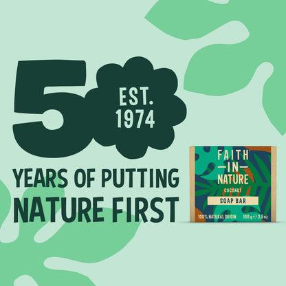 Faith In Nature Natural Coconut Hand Soap Bar, Hydrating, Vegan &amp; Cruelty Free, No SLS or Parabens, 100g