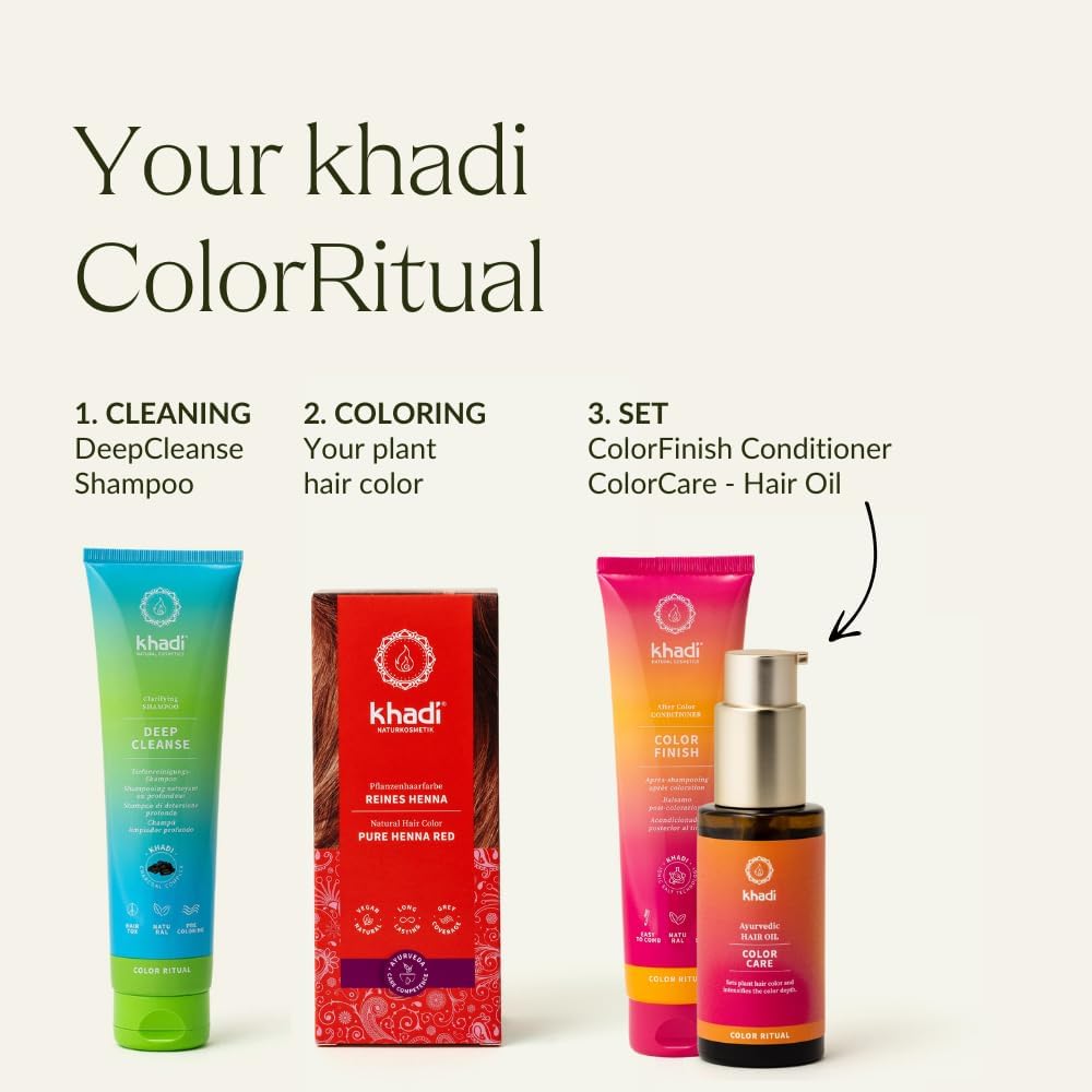 khadi PURE HENNA RED Natural Hair colour – Hair colour from an exciting orange-red to an intense, bright flame red – 100% plant-based – 100g
