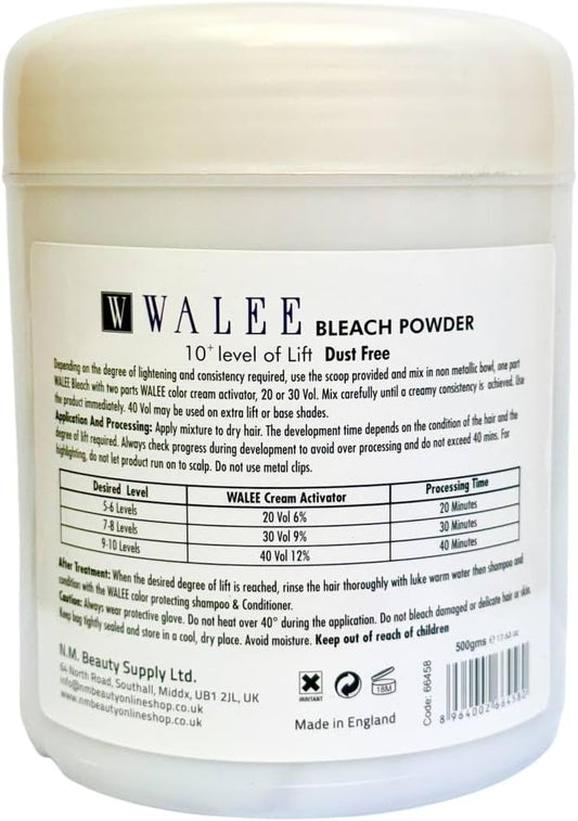 Walee Blue Bleach Powder Dust Free 10 High Lift Hair Bleach, Colour Remover, Pack of 1