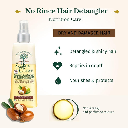 Nutrition No Rinse Hair Detangler by Le Petit Olivier for Unisex - 5.07 oz Detangler
