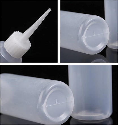 IRYNA 8Pcs Squeeze Applicator Bottles 50ml Plastic Squeeze Bottles Salon Hair Color Applicator Bottle for Paint Art, Craft, Liquids, Glue