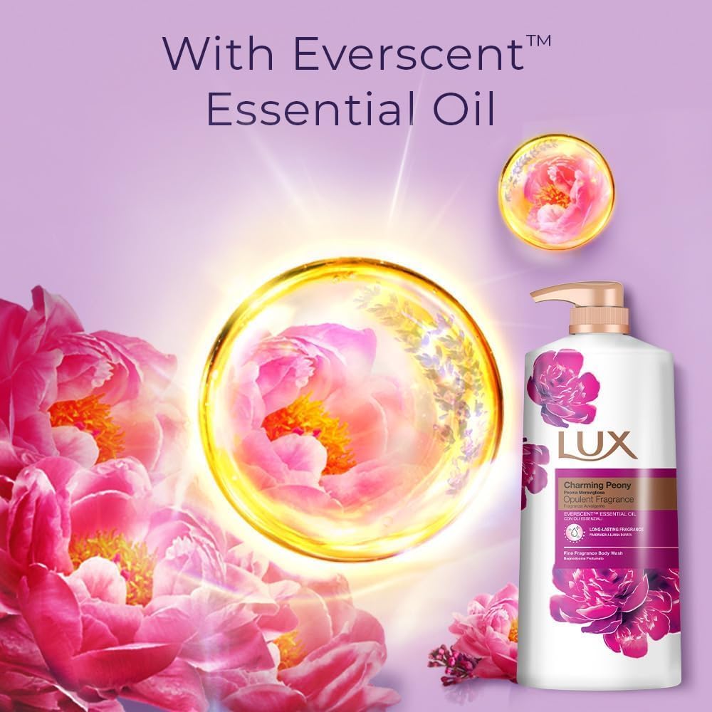 Lux Magical Orchid Body Wash 1L (1 Pack) &amp; Secret Poppy BodyWash 1L (1 Pack) &amp; Lux Charming Peony Body Wash 1L (1Pack) (Total 3 Packs)