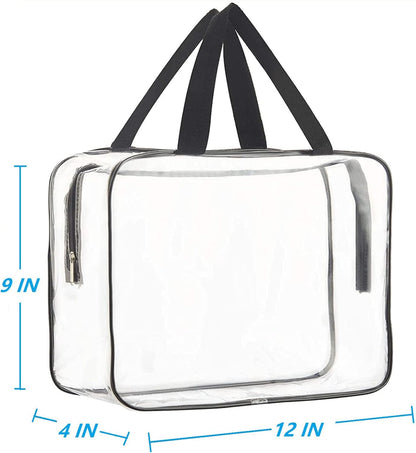 Clear Toiletry Bags, 2 Pcs Large Storage Makeup Bags Waterproof Transparent Cosmetic Gags for Travel