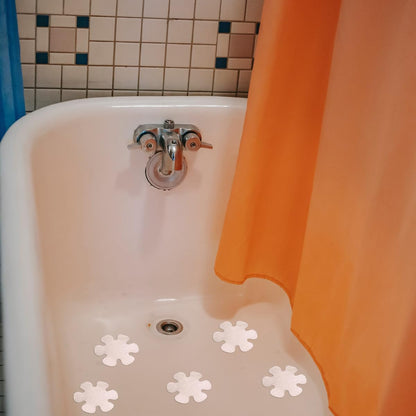 Jagowa 20-Piece Non-Slip Flower Bath Stickers - Slip-Resistant Safety Shower Treads with Self-Adhesive Backing for Flooring and Mat, Protects Against Slips and Falls