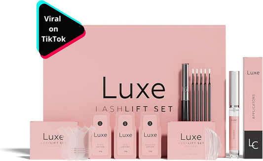 Luxe Cosmetics - Lash Lift Kit - Complete Set for Eyelash Lifting - New Pro Version - Easy to Apply and Long Lasting Finish - Professional Results up to 8 Weeks from Home- Includes 3 Applications
