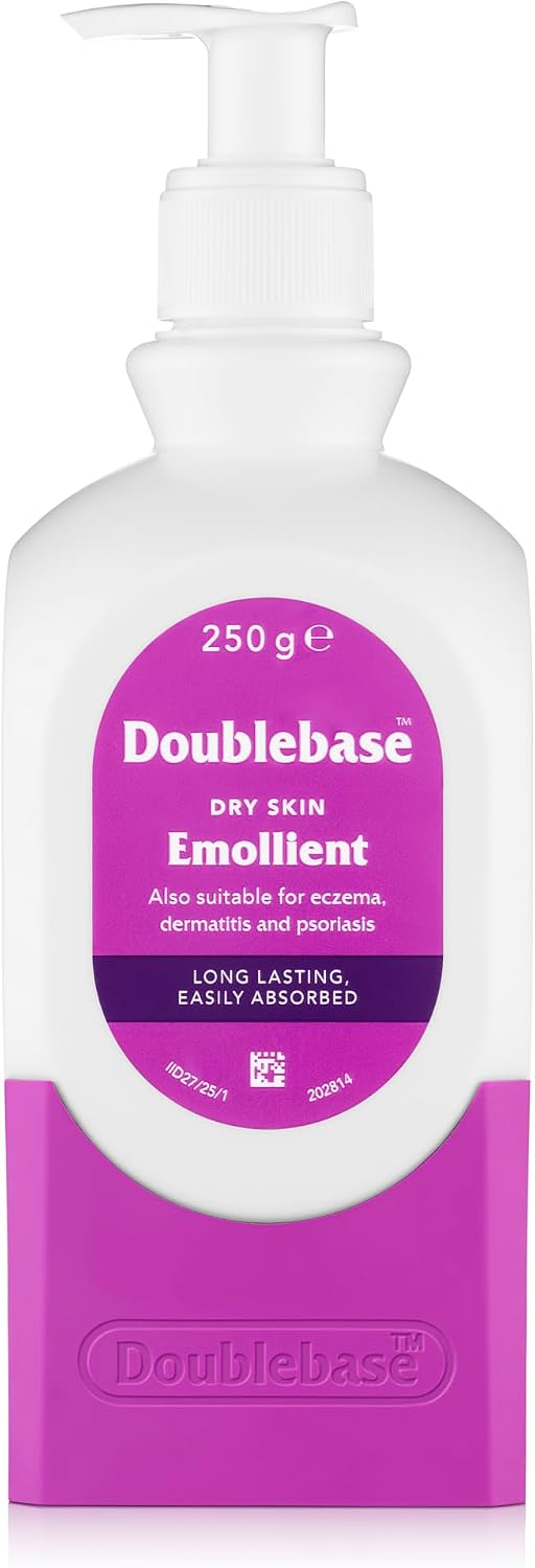 Doublebase Dry Skin Emollient. Clinically Proven Moisturiser for Eczema, Psoriasis and Dermatitis Treatment. Body Cream for Dry Skin Relief (Packaging May Vary), 250g Pump Pack