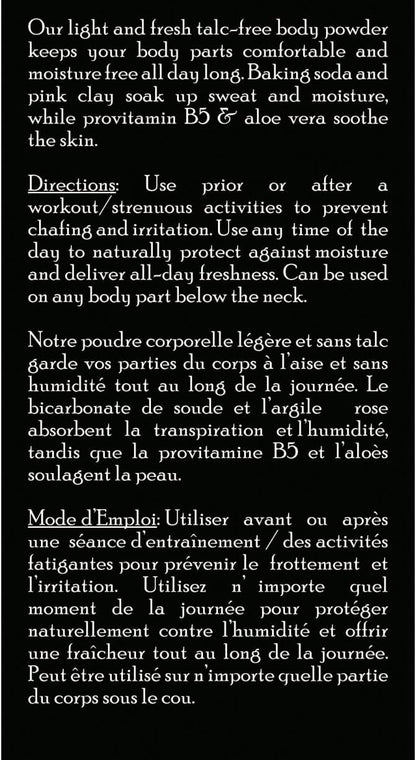 Brickell Men's Products Stay Fresh Body Powder for Men, Natural and Organic Talc-Free, Absorbs Sweat, Keeps Skin Dry (Scented, 5 oz)