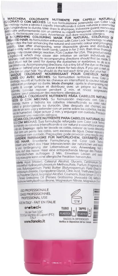 Fanola Nourishing Colour Mask, Nourishing and Conditioning Pigmented Hair Mask to Intensify Color and Temporarily Dye Hair, for Natural, Coloured and Bleached Hair, Golden Aura Shade, 200ml