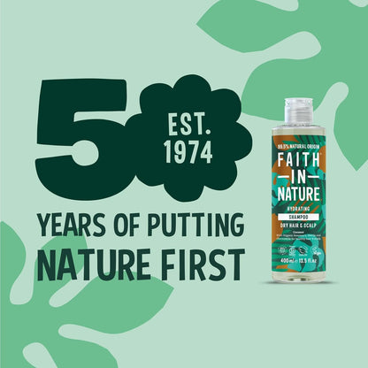 Faith In Nature Organic Coconut Shampoo, Hydrating for Dry Hair &amp; Scalp, Vegan &amp; Cruelty Free, No SLS, Silcones or Parabens, 400ml