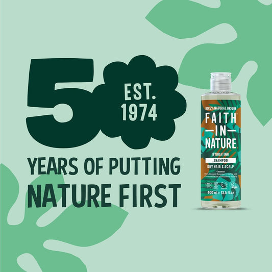Faith In Nature Organic Coconut Shampoo, Hydrating for Dry Hair &amp; Scalp, Vegan &amp; Cruelty Free, No SLS, Silcones or Parabens, 400ml
