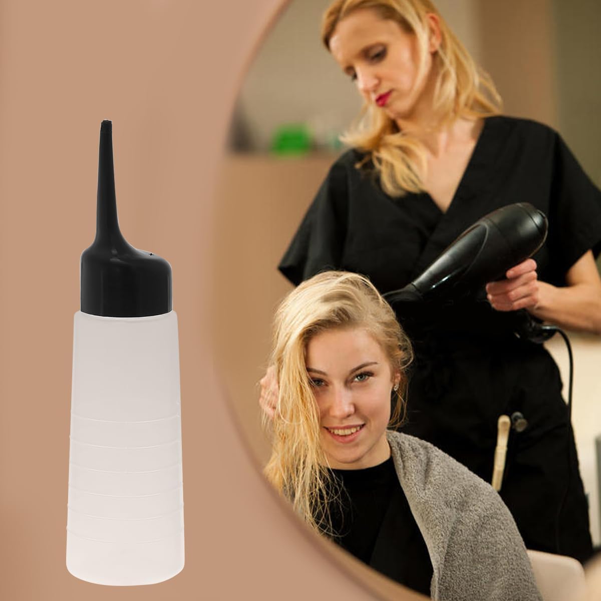 Healifty 150ml Empty Hair Dye Bottle Angle Tipped Hair Coloring Bottle Salon Tint Bleach Applicator Barber Washing Container
