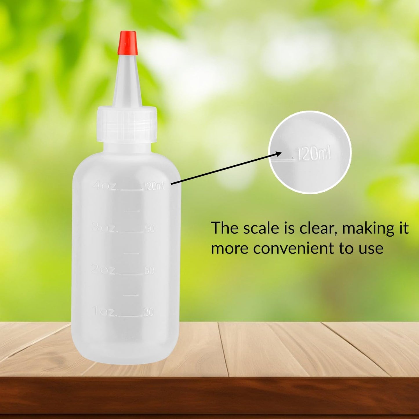 Tabanzhe Squeeze Bottle-2PCS 120ml Reusable Portable Applicator Bottle with Nozzles Plastic Squeezy Bottles Graduated Dispensers for Liquid Shampoo Body Wash Paint Art Crafts Glue
