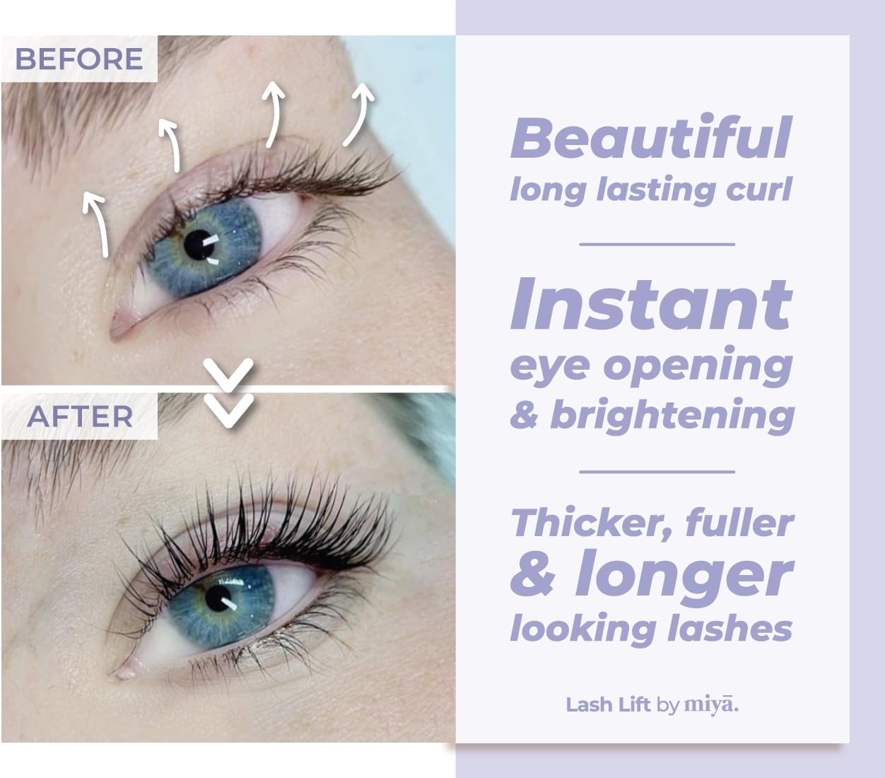 MIYA LASH 2 in 1 Lash Lift &amp; Brow Lamination Kit | Instant Fuller Eyebrows, Eyelashes | Salon Result lasts 8 weeks | Professional LVL, Perm, Laminate | Lash Lift Kit with Silicone Shields, Lash Picks