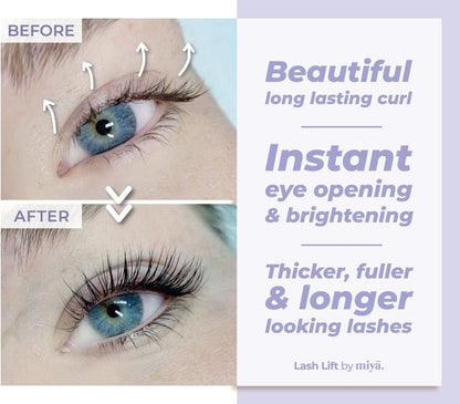 MIYA LASH 2 in 1 Lash Lift &amp; Brow Lamination Kit | Instant Fuller Eyebrows, Eyelashes | Salon Result lasts 8 weeks | Professional LVL, Perm, Laminate | Lash Lift Kit with Silicone Shields, Lash Picks