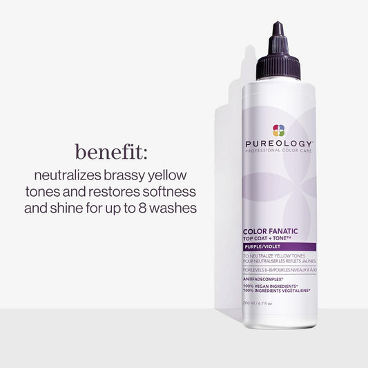 Pureology Color Fanatic Blue Color Glaze Toner for Brown Hair, Vegan Formulas, Sulphate Free for a Gentle Cleanse, 200 ml