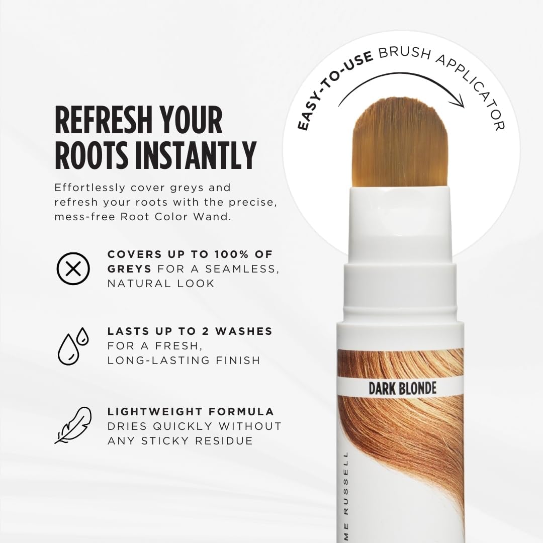 Jerome Russell Root Color Wand in DARK BLONDE | Instant Up To 100% Grey Coverage | Non-Sticky Formula | Long-Lasting Results | 18ml