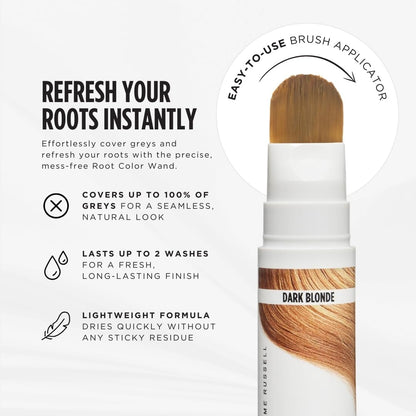 Jerome Russell Root Color Wand in DARK BLONDE | Instant Up To 100% Grey Coverage | Non-Sticky Formula | Long-Lasting Results | 18ml