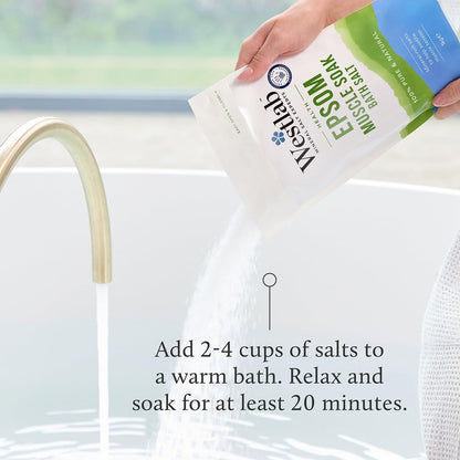 Westlab Epsom Salts 1kg - Soothe and Relax Muscles to Improve MSK Health &amp; Comfort by Reducing Stiffness and Aching. Sports Recovery - Improved Performance.