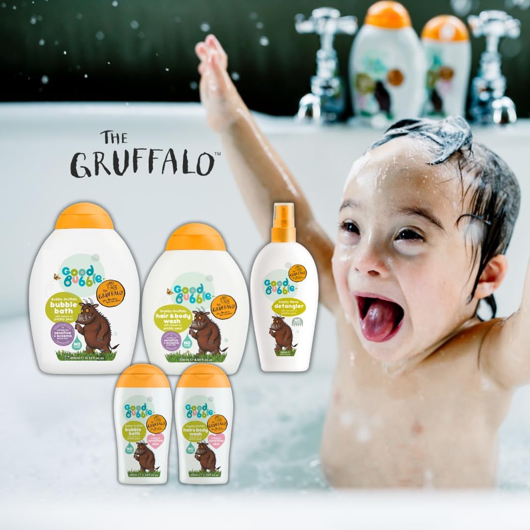 Good Bubble Gruffalo Kids Hair Detangling Spray (150ml) Silicone-Free Detangler with Prickly Pear &amp; Tea Tree - Gently Tackles Knots - Smooths &amp; Conditions