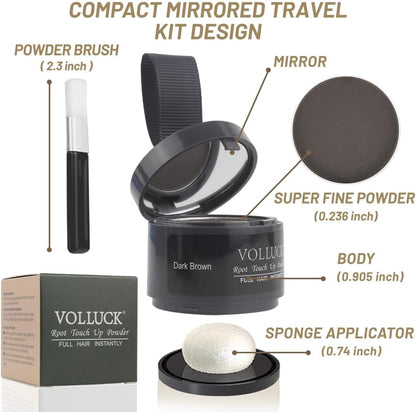 Root Touch up Powder 4g – Covers Grey Roots &amp; Conceals Thinning Hair, Hairline Powder for Men &amp; Women – Natural Look, Easy to Use &amp; Compact for Quick Touch Ups (Dark Brown)