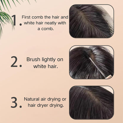 hair Root Colour Touch Up - Grey Cover Up - Semi-Permanent Hair Mascara - Waterproof Long Lasting - Beard (02 Dark Brown, 14ml)