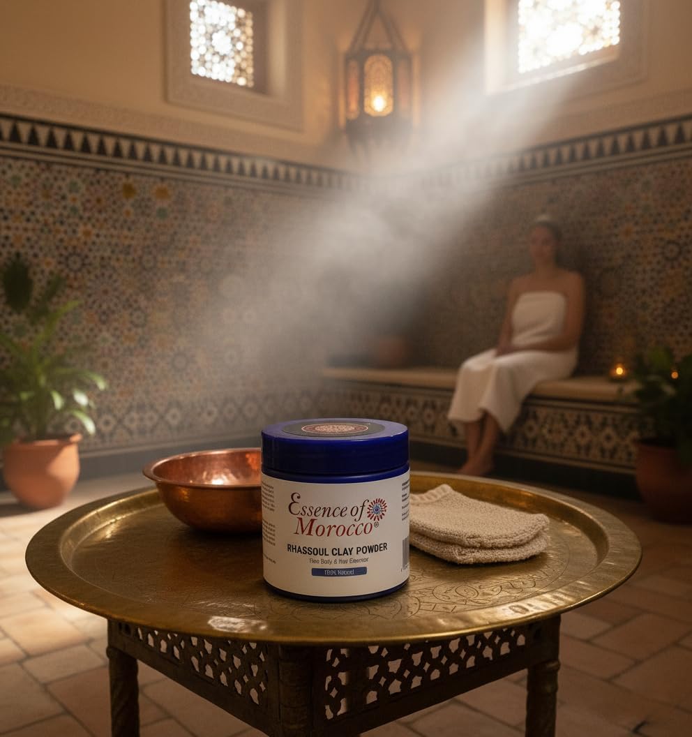 Moroccan Rhassoul Clay Powder Ghassoul used as a Cleansing Facial Body and Hair Shampoo Mask Pure &amp; Natural. 250 g. / 8.8 OZ