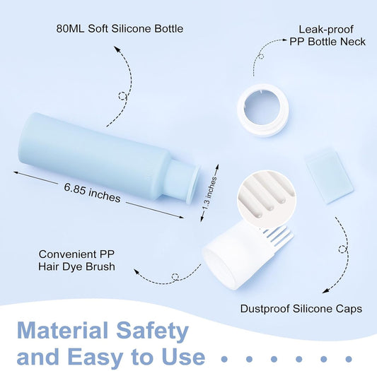 Lapfoon 2 Packs Silicone Hair Oil Applicator, 2.7 Ounce Root Comb Applicator Bottle for Hair Dye, Hair Dye Comb Brush, Scalp Oil Applicator Bottle