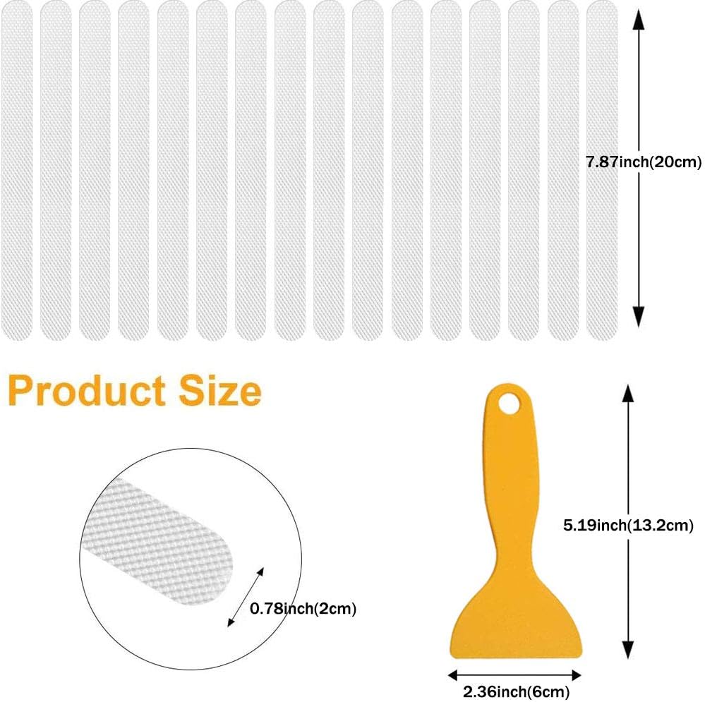36pcs Non-Slip Strip Stickers, Anti Slip Grip Stickers Non Slip Strips Pad Bathtub Flooring Safety Tape Mat for Bath Shower (20mm * 200mm)