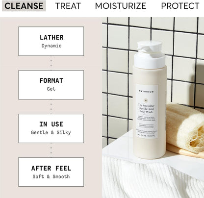 Naturium The Smoother Glycolic Acid Exfoliating Body Wash, Soft &amp; Smoothing Cleanser | 16.9 FL OZ / 500 ML