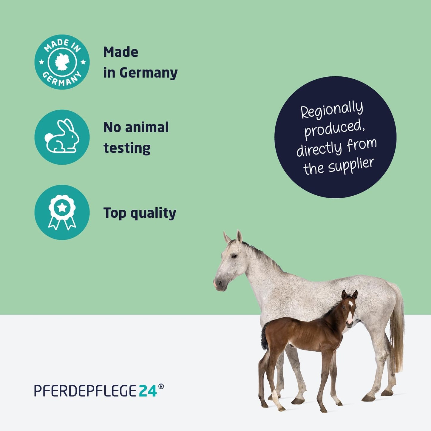 PFERDEPFLEGE24 Mane and Tail Detangler Spray for Horses - Brilliant Shine, Untangles &amp; Conditions Hair - Non-Sticky &amp; Long-Lasting Mane and Tail Spray - Dirt Repellent Horse Grooming - 2500ml