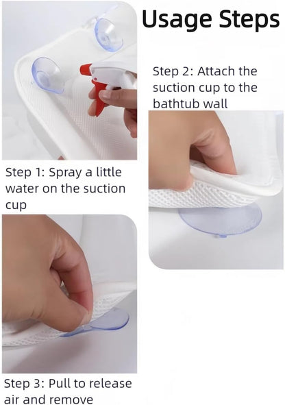 Full Body Bath Pillow Mat &amp; Non-slip Cushion, Bathtub Pillow with 5D Air Mesh and 16 Powerful Suction Cups, Ergonomic Design Support Head and Neck Back for Home Hot Tub Relaxing Spa Fits All Bathtub