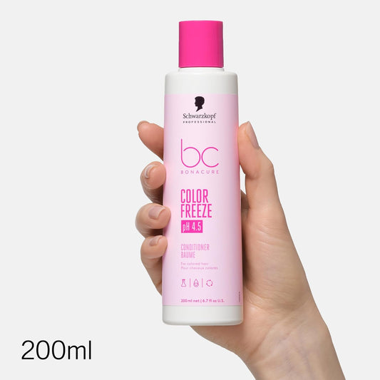 Schwarzkopf Professional Bonacure Color Freeze Conditioner For Porous Color Treated Hair Vegan Care Complex pH 4.5 Zero Fade Long Lasting Color Vibrancy Detangling Smoothing 200 ml