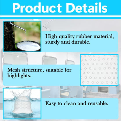 Silicone Highlighting Cap with Pre Drilled Holes, Reusable Professional Unisex Hair Streaking Cap with Hair Picking Hook for Hair Coloring Dyeing Staining, Salon and Home Use (White, 1 Pcs)