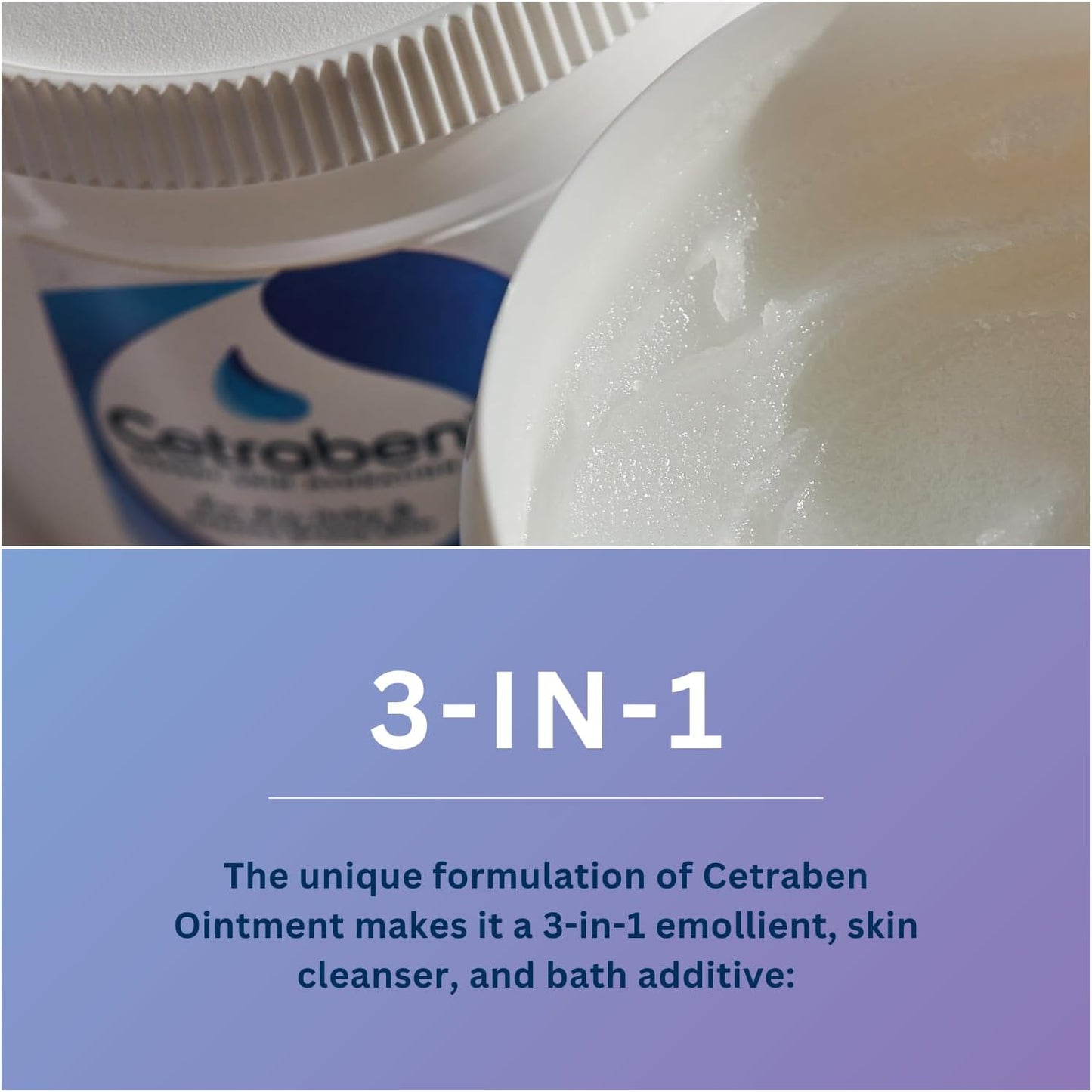 Cetraben Flare Up Overnight Ointment, Relieves Dry, Itchy &amp; Eczema-Prone Skin, Rich Formulation for Intense Hydration, Protects Skin from Irritants, For Overnight Use, Fragrance Free, 1 x 120g