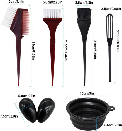 22Pcs Hair Colouring Kit, Hair Dye Bowl and Brush Set for DIY Hair Dyeing &amp; Bleaching- Includes Dye Bowl, Brush, Earmuffs, Mixing Spoon, Gloves, Shawl &amp; Shower Cap