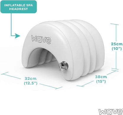 WAVE Spa Hot Tub Inflatable Head Rest Support Pillow, Ergonomic Neck &amp; Head Support Cushion for Inflatable Hot Tubs &amp; Spas, Water-Resistant &amp; Easy Clean, Light Grey, 1 Pack