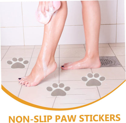10Pcs Paw Print Non Slip Bath Stickers Self Adhesive Anti Slip Shower Floor Decals for Bathroom Safety on Tub Walls Stairs and Floors