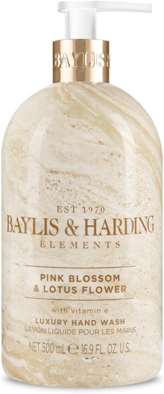 Baylis &amp; Harding Elements Pink Blossom and Lotus Flower Hand Wash, 500 ml (Pack of 3) - Vegan Friendly