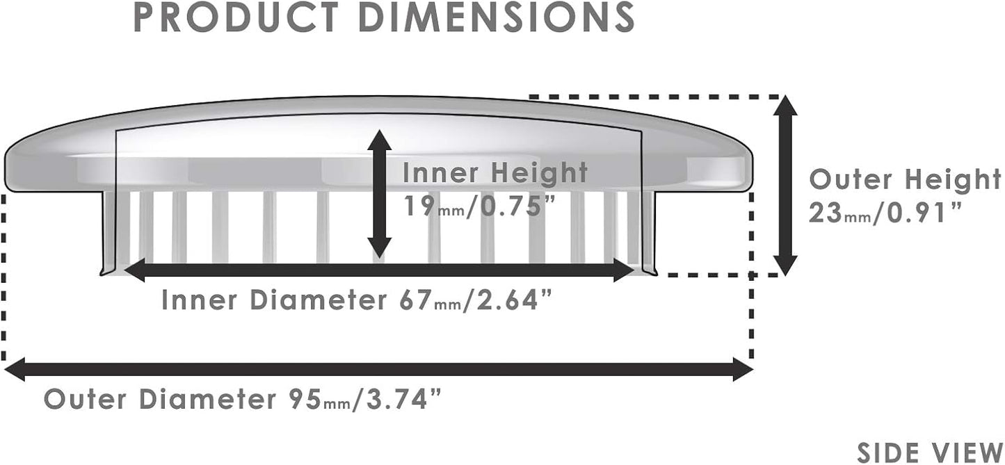 Tub Flo Stainless Steel Shower Drain Hair Catcher, Hair Stopper for Bathtub and Sink, Easy-Install Drain Filter, Fit for 0.75'' x 2.64" Sink Hole